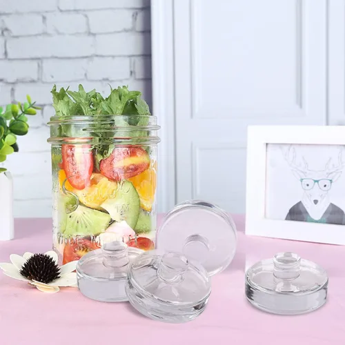 Miniatura 6 de Eleganttime Paquete de 9 Pesos de Fermentación de Vidrio con Mango de Agarre Fácil, Kit de Pesos Pesados de Fermentación para Frascos Mason de Boca