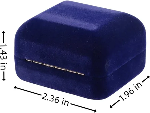 Miniatura 4 de Caja de regalo de terciopelo de metal brillante con LED para propuesta, compromiso, boda, fácil de colocar en tu bolsillo o bolso, color azul