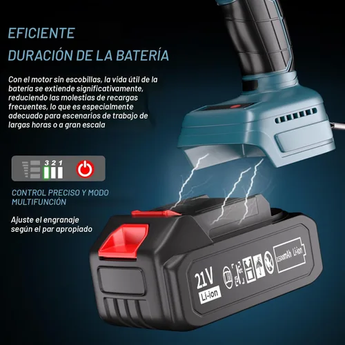 Miniatura 6 de Llave de impacto inalámbrica - Llave de impacto de 850 Nm (627 ft-lb) de 1/2 pulgada, pistola de impacto de alto par de 21 voltios con batería de 2