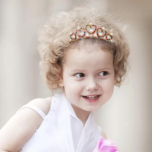 Miniatura 5 de ANBALA Corona tiara pequeña con peine para el cabello, paquete de 3 mini tiara, corona de princesa, accesorios para el cabello brillante con cristal