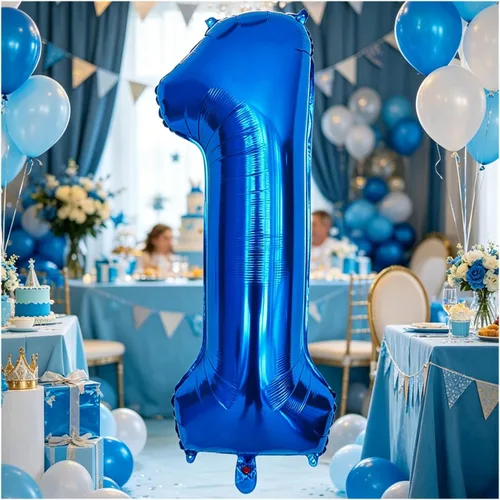 Miniatura 186 de Globos grandes de 40 pulgadas de números del 0 al 9, globos numéricos para decoración de fiesta de cumpleaños, globos de helio de aluminio