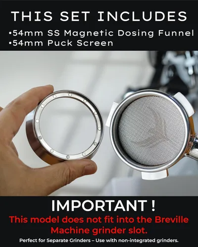 Miniatura 2 de Juego de embudo de dosificación de espresso de 2.126 in y pantalla de disco magnético para café, anillo dosificador y filtro para portafiltros