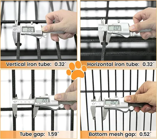 Miniatura 9 de Homey Pet Paquete de 2 jaulas apilables de tres niveles de 43 pulgadas para perros con ruedas, jaula de acero indestructible para perros