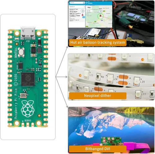 Miniatura 6 de 2 piezas de placa de desarrollo Raspberry Pi Pico, microcontrolador Raspberry Pi RP2040 de doble núcleo ARM Cortex M0+, funcionando hasta 133 MHz