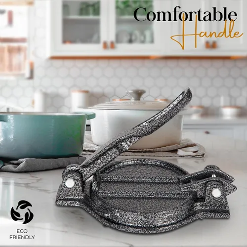Miniatura 3 de Alpine Cuisine Prensa Gordita de hierro fundido de 5 pulgadas, fabricante de Gordita duradero adecuado para harina, chapattis, roti y prensa