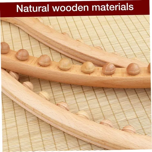 Miniatura 5 de Barra de masaje meridiana de madera para dragado y tendedero, herramienta de masaje para cuello y espalda