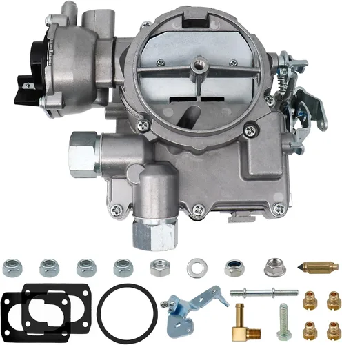 Carburador marino de 2 barriles de carbohidratos para motores Mercruiser 3.0L 2.5L 4 CYL con chorros de estrangulador eléctrico, varillaje largo y