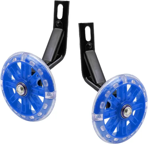 Miniatura 9 de Par de ruedas auxiliares de bicicleta para niños, accesorios para bicicletas de 12 "14" 16", ruedas de entrenamiento flash Negro