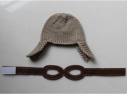 Miniatura 4 de Zeroest Accesorios de fotografía para bebé, sombreros de piloto, trajes de sesión de fotos, disfraz de ganchillo para niño y niña, sombrero de punto