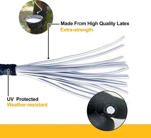 Miniatura 5 de Wellmax - Paquete de 100 cuerdas elásticas de bolas de 6 pulgadas – Resistentes, versátiles y construidas para durar, ideales para camping, amarres