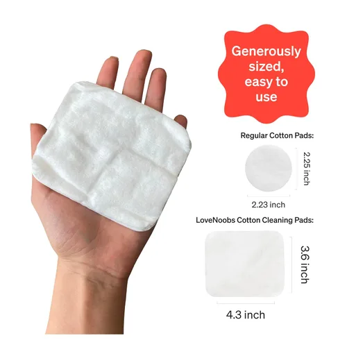 Miniatura 8 de LoveNoobs - Almohadillas de algodón para bebé para cambio de pañales, 360 unidades, ultra suaves, 100% algodón orgánico, extra grandes, para piel