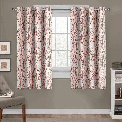 Miniatura 21 de Exclusive Home Branches - Par de paneles de cortinas de mezcla de lino con ojales, 54 x 84 pulgadas, negro
