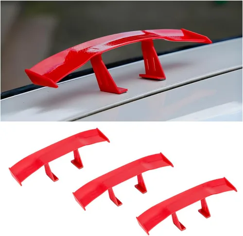 3 piezas de mini alerón para coche, alerón de cola universal de 6.7 pulgadas, textura de fibra de carbono mini, decoración genial, accesorios