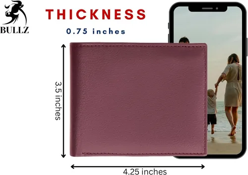 Miniatura 14 de Bullz RFID bloqueo de señal de protección contra robo de cuero grande grueso de seguridad para hombre cartera, Negro