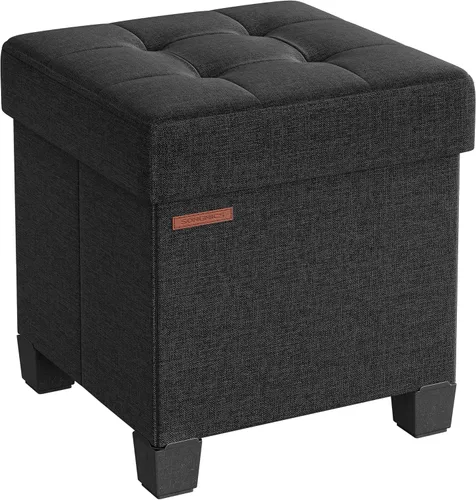 Miniatura 7 de SONGMICS Otomana de almacenamiento, reposapiés otomano pequeño con patas, taburete de pie de 12.6 x 15.8 x 13.2 pulgadas, carga de hasta 660 libras