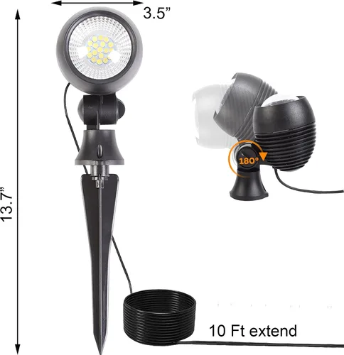 Miniatura 8 de SUNLONG Luces solares para exteriores, focos solares para exteriores, impermeables, para paisajismo para patio, jardín, bandera, camino, árboles