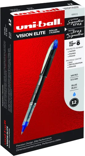 Miniatura 2 de Uniball Vision Elite - Bolígrafos de punta fina de 0.020 in, color azul, 12 unidades y bolígrafos de gel uniball, 207 signo gel con punta media