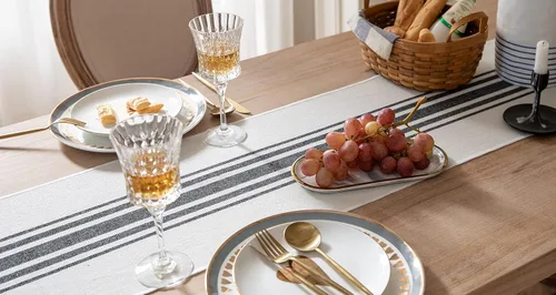 Miniatura 5 de Camino de mesa bohemio para decoración moderna de granja, decoración de mesa de comedor de 13 x 72 pulgadas de largo con borlas hechas a mano