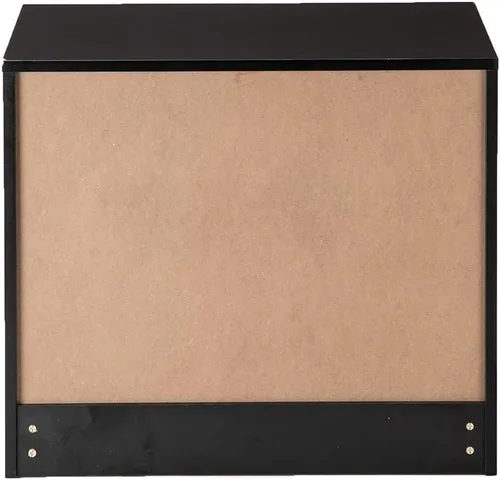 Miniatura 7 de Vasitelan Cómoda de madera con 3 cajones, cómoda de almacenamiento moderna, mesita de noche de madera para dormitorio, sala de estar (negro)