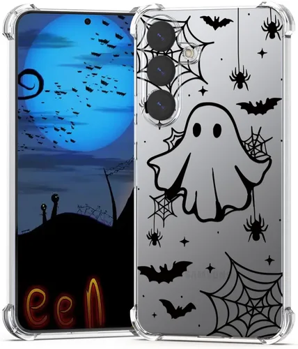 Miniatura 53 de Funda de Halloween para Google Pixel 6A transparente con diseños de murciélagos fantasmas, funda para teléfono para niñas, elegante, delgada, a