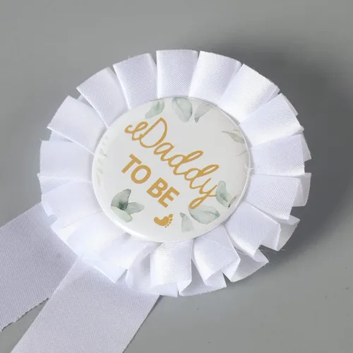 Miniatura 5 de PATTICARRY - Juego de pines para mamá y papá para ser – Decoraciones de eucalipto para baby shower, banda bohemia dorada para baby shower, banda