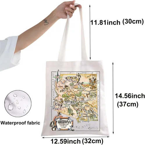 Miniatura 2 de BWWKTOP Arizona State Tote Bag Arizona Souvenirs Regalos Arizona Bolsa de comestibles reutilizable Arizona Regalos de viaje Arizona