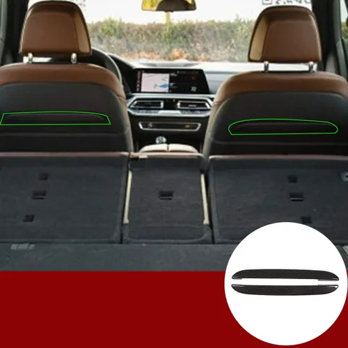 YIWANG - Tiras decorativas de fibra de carbono para asiento de coche, 2 unidades, para BMW X5 F15 G05 X7 G07 2014-2019