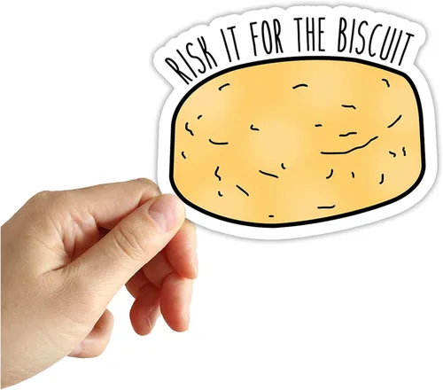 Pegatina Risk It For The Biscuit, pegatina para laptop, etiqueta para botella de agua, etiqueta engomada del teléfono, etiqueta engomada de la