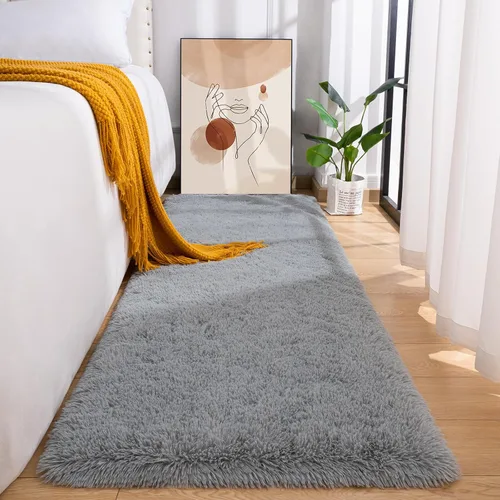 Miniatura 10 de Przemy - Alfombra mullida para dormitorio y sala de estar, alfombra de 4 x 6 pies, beige, alfombra de pelo largo suave y esponjosa, alfombra