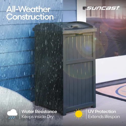 Miniatura 7 de Suncast GH1732C - Cubo de basura de resina de 15.75 x 16 x 31.6 pulgadas, para exteriores, comercial, 33 galones, 31.6 pulgadas, cubo de basura