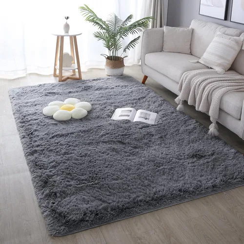Miniatura 58 de KCHOWUA Alfombras Esponjosas y Peludas de Unicornio para Dormitorio de Niñas, 3x5 pies Lavable Antideslizante Alfombra de Área Shag Peluda para Sala