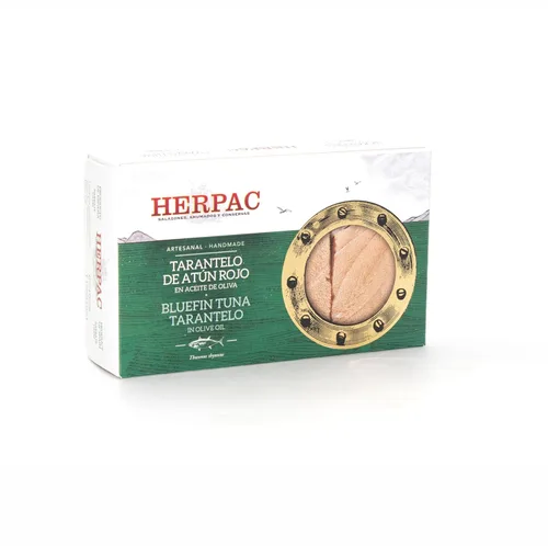 Tarantelo de atún rojo en aceite de oliva – 4.23 oz (120 g) | Atún gourmet premium de HERPAC (paquete de 1)
