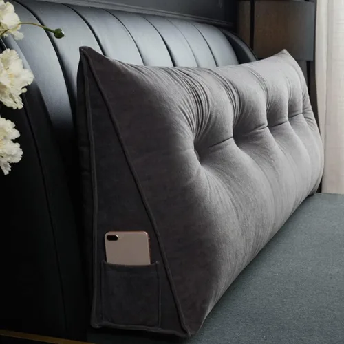 Miniatura 14 de Almohada triangular para cabecero, cojín triangular de color sólido, almohada de descanso en cama, almohada extraíble con soporte de cuña grande