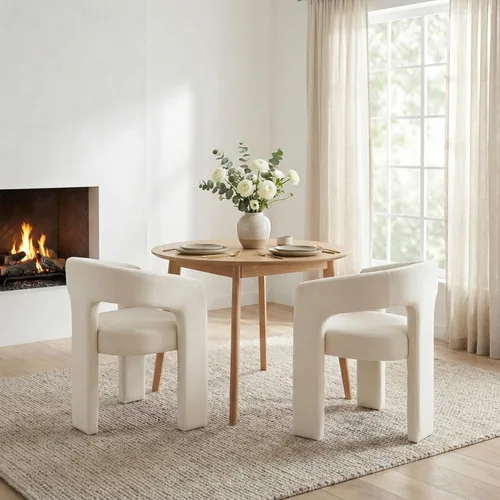 Miniatura 11 de Modern Barrel - Silla de comedor tapizada con brazos, cómoda silla auxiliar de terciopelo para sala de estar, oficina en casa, recepción