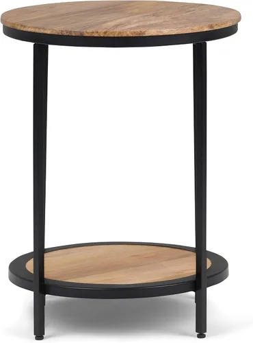 Miniatura 4 de SIMPLIHOME Jenna - Mesa auxiliar de metal, mesa redonda de metal sólido de 18 pulgadas de ancho, mesa auxiliar natural industrial o mesa pequeña