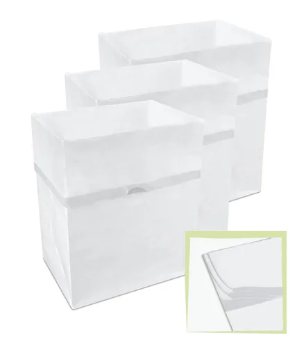 Clean Cubes Botes de basura desechables de 13 galones (paquete de 3, con múltiples forros) con bolsas bajeras, contenedores plegables de basura y