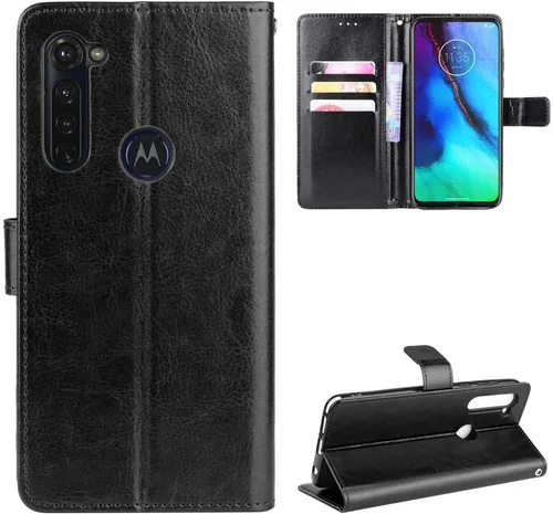 Funda tipo cartera con tapa para Motorola Moto G Stylus 2020, color negro