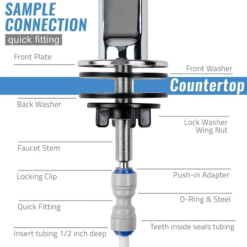 Miniatura 4 de iSpring GB1 Grifo sin plomo para agua potable con ósmosis inversa, estándar sin hueco de aire RO, cromado