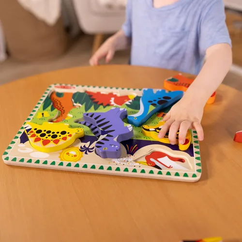 Miniatura 2 de Melissa & Doug dinosaurio Chunky Rompecabezas de madera, Multicolor