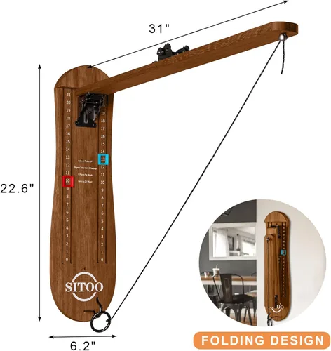 Miniatura 3 de Ring Toss Game for Adults, Outdoors Games, Wall Mounted Hook and Ring Game with Foldable Arm