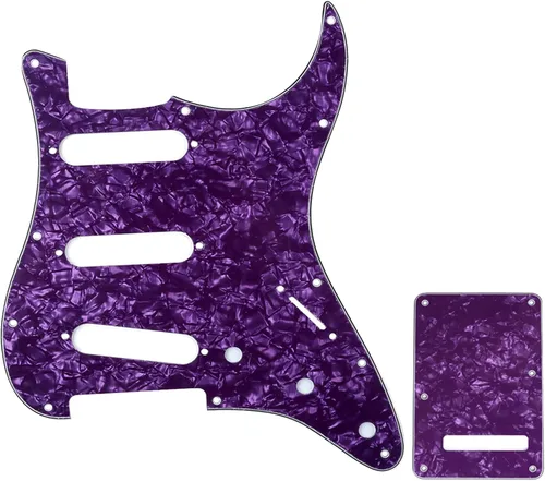 Miniatura 14 de Juego de carcasa para guitarra eléctrica Musiclily SSS 11 agujeros Stratocaster para Fender, hecho en México/EE. UU., crema (1Ply Cream)