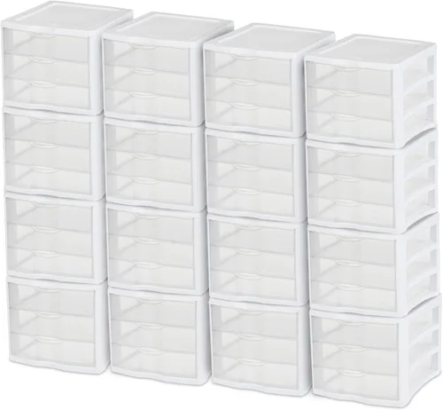 Miniatura 10 de Sterilite ClearView - Sistema organizador de almacenamiento compacto de 3 cajones (8 unidades)