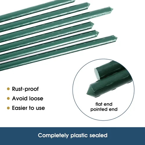 Miniatura 4 de NANOPRETTY Estacas de jardín de 6 pies para soporte de plantas al aire libre, varillas de metal de 0.78 pulgadas de diámetro, postes de metal