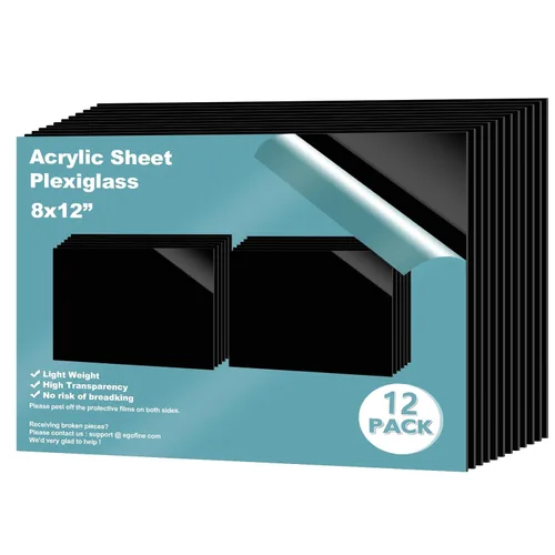 Miniatura 74 de Egofine Láminas de Plexiglás Láminas de Acrílico Paquete de 12 de 8.5x11'' 0.04 de Grosor Plástico Transparente Fundido Cristal Plexi Transparente