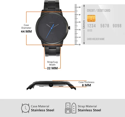 Miniatura 5 de Fossil - Reloj casual de cuarzo, minimalista, de acero inoxidable y delgado para hombre