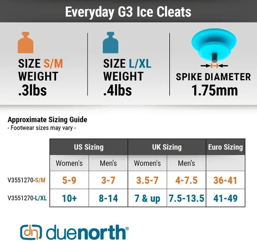 Miniatura 5 de Due North Everyday G3 - Cuchilla de hielo para caminar y correr sobre nieve y hielo 1 par