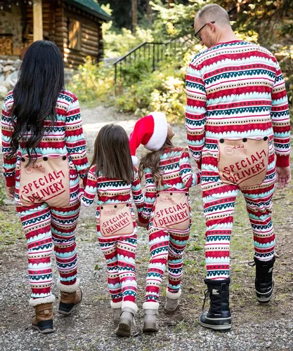 Miniatura 8 de Lazy One - Pijamas navideñas a juego con solapa trasera; para perros, bebés, niños, adolescentes y adultos