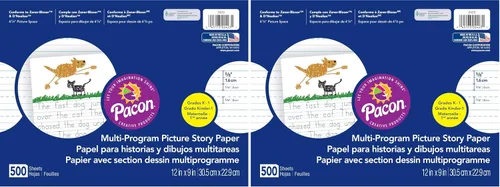 Miniatura 6 de Pacon Papel fotográfico multiprograma, 12 x 9 pulgadas, D'Nealian (K) y Zaner-Bloser (1), 500 hojas, blanco