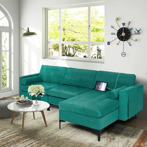 Miniatura 11 de KOMFOTT Sofá de dos plazas, tapizado para sala de estar, asientos de dos plazas modernos con 2 almohadas de refuerzo, bolsillo para revista, sofá