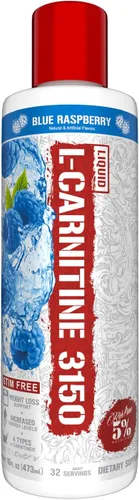 5% Nutrition Rich Piana Liquid L-Carnitine 3150 | Mezcla premium de 4 fuentes + GBB, la súper carnitina (frambuesa azul)